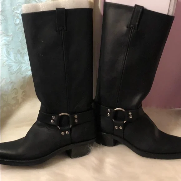 Frye Black Leather Combat Boots - Picture 8 of 8